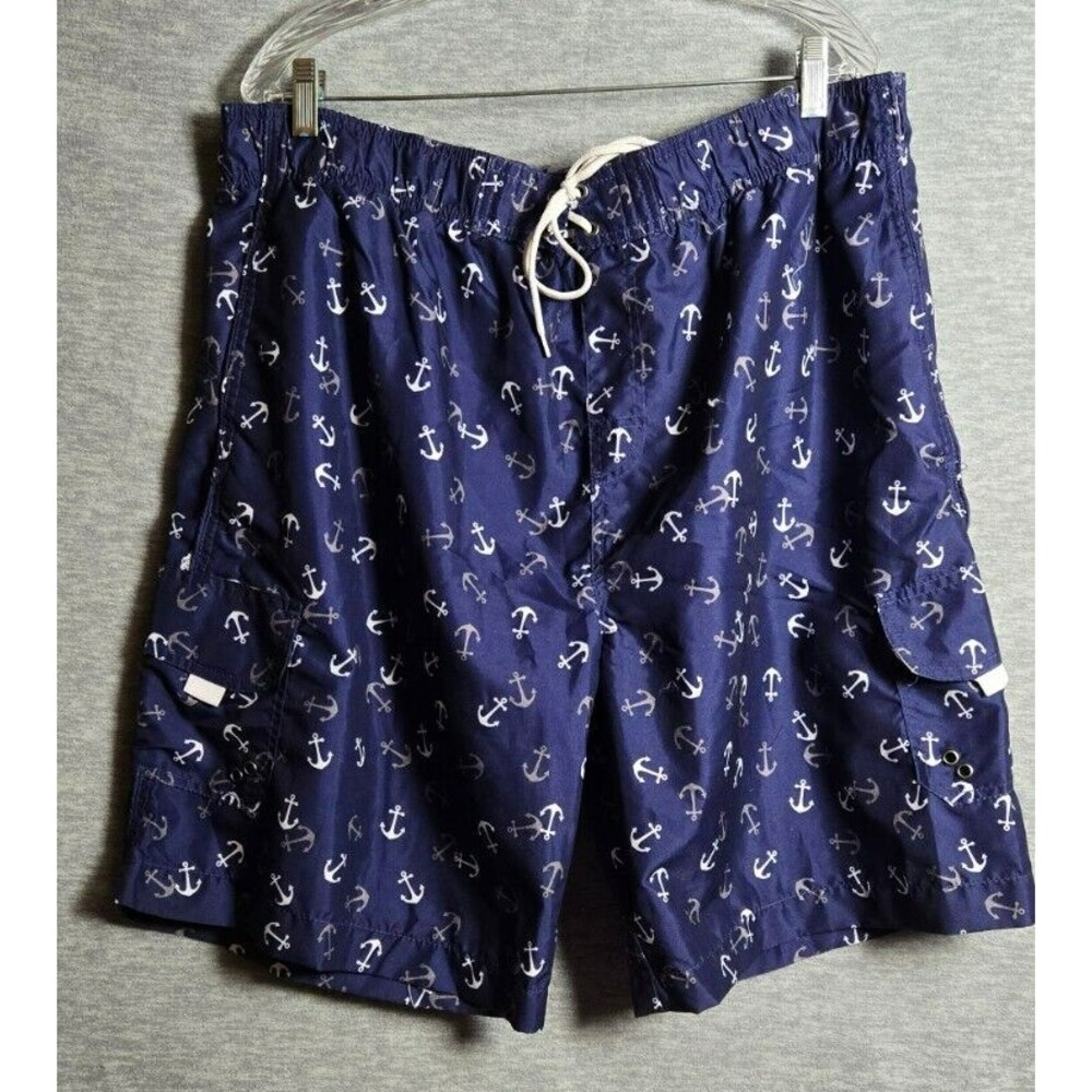 Trunks Surf & Swim Co Mens Swim Shorts Blue Anchor Size XXL - Picture 2 of 4